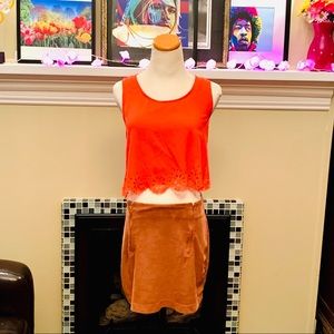 CORAL BACKLESS CROP TOP